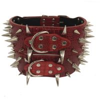 红色 小号 铆钉大狗狗项圈金毛中大型犬脖圈斗牛德牧防咬颈圈狼牙狗狗项圈