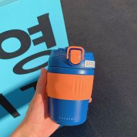 B款350ml（贴纸和卡通配件） 无规格 简约可爱卡通咖啡杯学生大人双饮便携水杯304不锈钢高颜值杯子