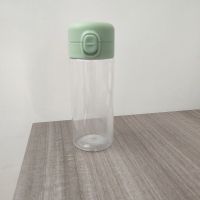 450ML透明款 可爱学生水杯超大容量高颜值带吸管塑料杯子防摔便携背带健身水壶