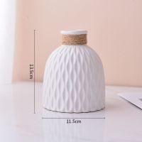 闭月白色花瓶 假花仿真花高档ins干花束客厅插花装饰客厅摆花盆栽摆设塑料摆件