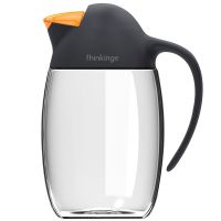 灰色[自动滑盖 使用方便] 自动开合油壶防漏玻璃油瓶家用大号调味料酱香油小醋瓶罐厨房用品