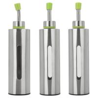 正方形油瓶 容量250ML 不锈钢家用油壶防漏油瓶厨房装油罐餐厅用创意透明酱油调味瓶醋瓶