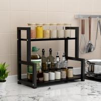 经济款直角拼接 特价无烤漆小号 厨房置物架调料调味品调料盒收纳架灶台台面调料架带挂钩收纳神器