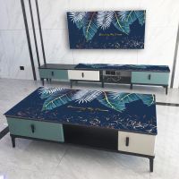 KL001 电视柜40*120CM 电视柜桌布长方形PVC软玻璃加厚餐桌垫防水免洗茶几垫子电视罩套