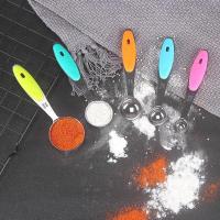 硅胶防滑量勺[5件套] 量勺不锈钢量杯刻度量杯烘焙五件套硅胶塑料带刻度克数勺厨房量杯