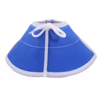 蓝色 M/颈围15-27CM/约15斤内 宠物猫咪项圈软布公母猫咪医绝育防舔咬无纺布伊丽莎白圈耻辱头套