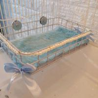 珍珠蝴蝶结铁平台蓝色 仓鼠平台 吊篮吊床铁平台吊窝 防咬耐咬二层楼基础笼DIY配件