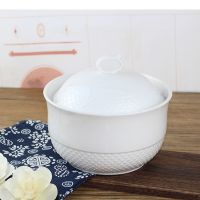 7寸纯白 盖无孔 陶瓷大号耐高温猪油罐油壶调味罐佐料罐储物罐辣椒油罐调