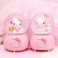 凯蒂猫C款 中号灯光音乐+礼品袋 水晶球音乐盒八音盒带雪花可发光生日礼物女生儿童女孩闺蜜朋友