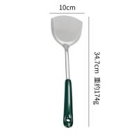 祖母绿+亮银色 花朵勺[4支装] 不锈钢厨房烹饪套装陶瓷柄炒菜铲子家用锅铲饭勺漏勺汤勺煎铲面捞