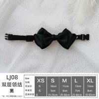 07黑色 S 法式双层宠物狗狗领结猫咪项圈脖圈蝴蝶结泰迪比熊贵宾蓝猫颈圈