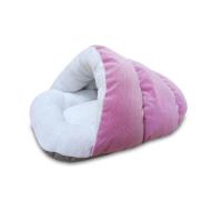 粉色灯芯绒 S码-适合体长30CM内 宠物睡袋狗睡袋封闭式狗窝幼猫猫窝小型犬拖鞋窝加厚保暖通用睡垫
