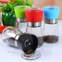 黑色 磨花椒粉家用研磨瓶 手动胡椒研磨器胡椒粉研磨器 黑胡椒粒研磨器