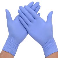 蓝色10只 S 防静电手套防护橡胶皮手套打扫厨房超薄护士洗衣服家用薄款塑料