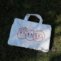 15寸白色 韩国ins风平板笔记本电脑收纳包 刺绣绗缝matebook13寸电脑内胆包