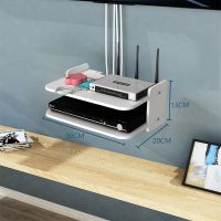 30cm双层置物架 送无痕钉+无痕贴+免钉胶 免打孔墙上机顶盒置物架路由器投影仪收纳架无线wife壁挂式收纳盒
