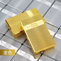 金色格子【DK-711】 单火机【不带气罐】 高档朗声打火机创意个性金属充气蓝焰直冲防风打火机送男友礼物