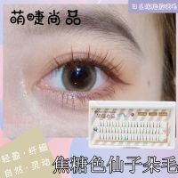 焦糖棕色 仙子毛 10mm 焦糖棕色A型假睫毛仙子仙女毛鱼尾混合组合装单簇自然仿真嫁接眼