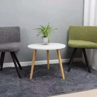 白色圆形40*40 北欧风小茶几租房家用简约客厅小桌子卧室轻奢小户型茶台边几茶桌