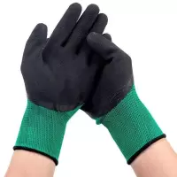 绿色发泡 4双 手套劳保耐磨橡胶发泡手套工作加厚乳胶浸胶皮工地男劳动防护防滑
