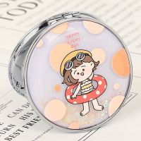 花小西 韩国创意流沙化妆镜 迷你翻盖随身便携式小镜子可爱少女心双面镜