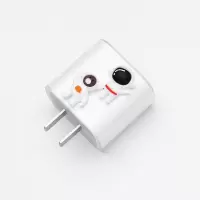 单独一个宇航员透明保护套 传音12W 尼恒苹果12充电器数据线充电线保护套保护线20W适用原装透明卡通