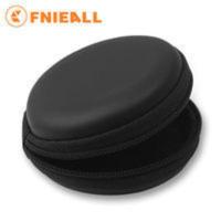 圆耳机包黑色 FNIEALL便携耳机包耳机盒耳机线数据线收纳包零钱包耳机袋抗压