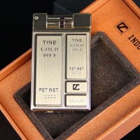 高档超薄金条充气防风点烟器金砖便携男士电子触摸感应打火机