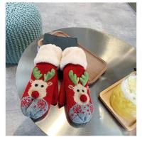 红色立体鹿角 均码 圣诞挂脖手套女冬韩版日系保暖可爱加绒ins少女软妹学生冬天骑行