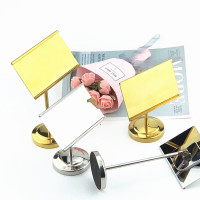 4寸银色活动餐牌 不锈钢台号牌席位卡夹号码夹婚庆架桌签名片夹自肋餐餐牌座桌牌号