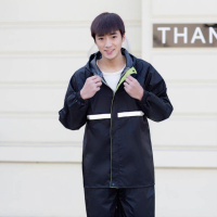 藏蓝轻便款 L 款条加防雨摩托车全身帽登山帽套两件分体带雨衣长夜光套装裤肥大