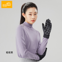 暗夜黑 均码 ohsunny秋冬女款触屏手套防滑保暖防寒骑行冬天加绒骑车防风手套