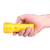 黄色 得力3661-LED充电式手电筒11cm户内外照明徒步携带循环充电4灯头