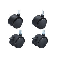 2寸M8螺纹婴儿床办公转椅滑轮轱辘静音带刹车椅子脚轮家具万向轮