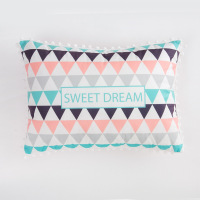 花色 三角 双面图案30x50CM抱枕套 北欧ins少女心抱枕可爱沙发护腰靠垫长方形可拆洗双面图案绒腰枕