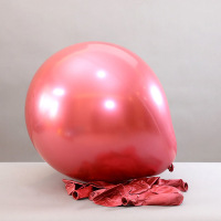 洋红18寸金属气球1个 加厚18寸金属乳胶气球圆形气球结婚节日庆典V派对装饰用品