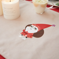 圣诞老人 35*160cm carihome圣诞节日卡通桌旗百搭棉麻餐桌布盖布茶几桌台布装饰桌布