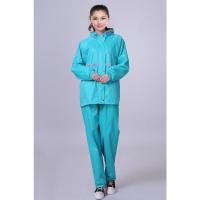 天蓝色(轻便款) L 女装有袖电瓶车双层家用柔软女款工程钓鱼户外雨衣雨裤套装劳保