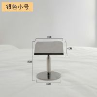 方形银色小号 自助餐菜品菜名标签牌支架插卡台签夹席位卡座不锈钢台号牌展示架