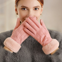 款式一 均码 啄木鸟手套女士冬季触屏加绒保暖可爱学生骑行骑车加厚防风寒手套