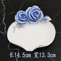 蓝色妖姬玫瑰皂盘(平放款) 壁挂大码艺术香皂盒免打孔沥水入户置物架肥皂盒中式高端手工皂。