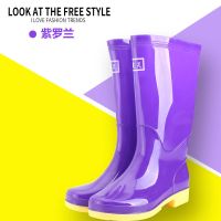 紫色(网纱里布) 36 特价雨鞋女士高筒中筒牛筋底防滑防水鞋女式长筒短筒时尚胶鞋
