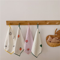 擦手巾四条装(A款) 卡通可爱儿童小孩擦脸擦手巾 洗脸洗手速干小方巾手帕4条装小毛巾