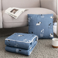 ins好运狗 40X40cm展开100x150cm 多功能折叠汽车上用抱枕被子两用办公室午睡靠垫空调被沙发小靠枕