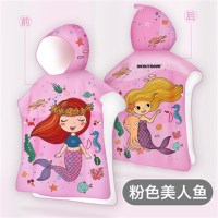 粉色-美人鱼 L码适合身高120-155cm 浴袍斗篷带帽中大童男女s可穿游泳沙滩毛巾吸水速干法兰左浴巾