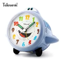 BA121L蓝色 TELESONIC天王星闹钟学生用静音卧室床头夜光卡通儿童专用时钟表