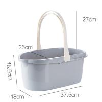 升级简约灰 塑料洗拖把桶长方形家用折叠拖地水桶储水用洗车拖布桶单桶