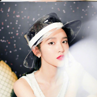 鸭舌帽粉色-O58 成人款(56-58cm) 防雨帽子PVC透明渔夫大沿复古ins女平顶礼帽挡雨塑料透视防水帽子