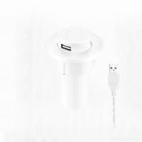 弹起式 白色3usb充电 圆形隐藏多功能USB充电家具 嵌入式插座办公茶几床柜家用弱电排插