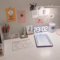 数字时钟 其他 。少女心放映室 ins简约数字时钟可声控房间家居装饰静音挂钟闹钟